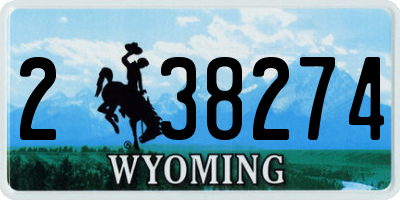 WY license plate 238274