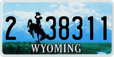 WY license plate 238311