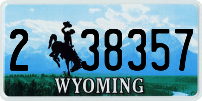 WY license plate 238357