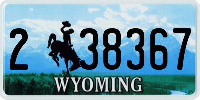 WY license plate 238367