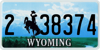 WY license plate 238374