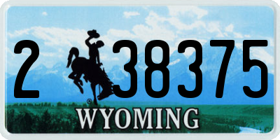 WY license plate 238375