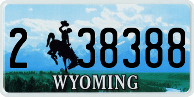 WY license plate 238388