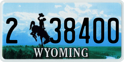 WY license plate 238400