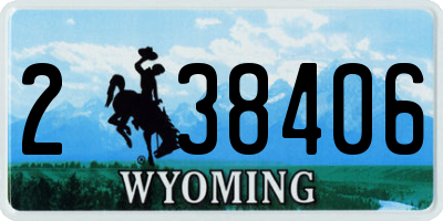 WY license plate 238406