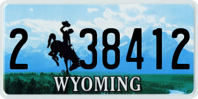 WY license plate 238412