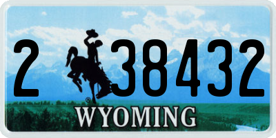 WY license plate 238432