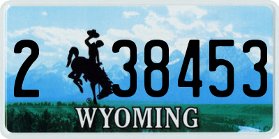 WY license plate 238453