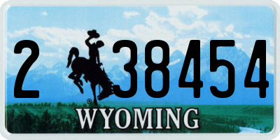 WY license plate 238454