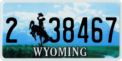 WY license plate 238467