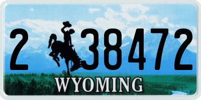 WY license plate 238472