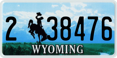 WY license plate 238476