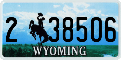 WY license plate 238506