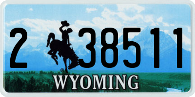 WY license plate 238511