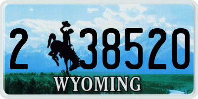 WY license plate 238520