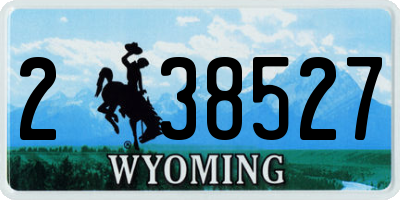 WY license plate 238527