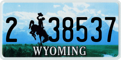 WY license plate 238537