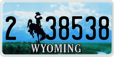 WY license plate 238538