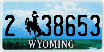 WY license plate 238653