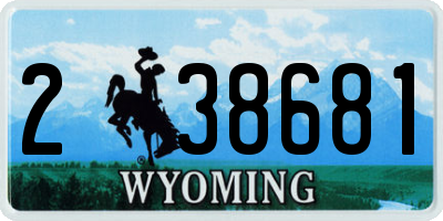 WY license plate 238681