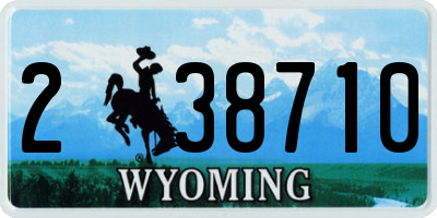 WY license plate 238710