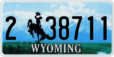WY license plate 238711