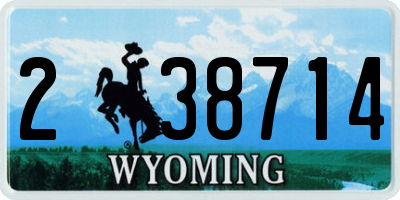 WY license plate 238714