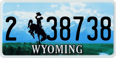 WY license plate 238738
