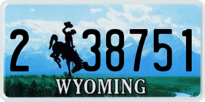 WY license plate 238751