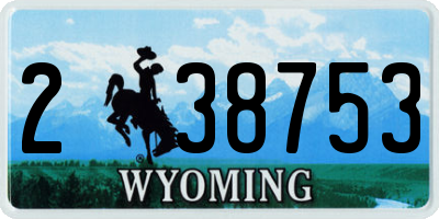 WY license plate 238753