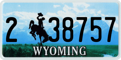 WY license plate 238757
