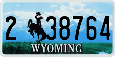 WY license plate 238764