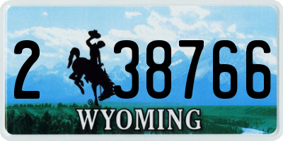 WY license plate 238766