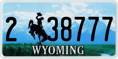 WY license plate 238777