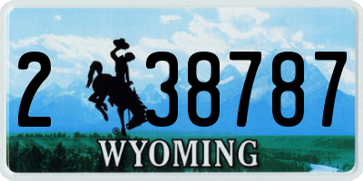 WY license plate 238787