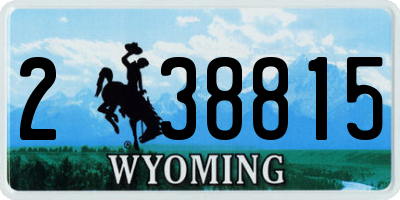 WY license plate 238815