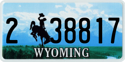 WY license plate 238817