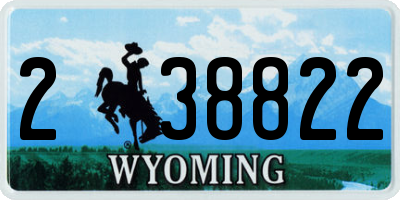 WY license plate 238822