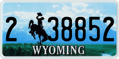 WY license plate 238852