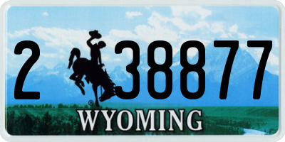 WY license plate 238877
