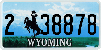 WY license plate 238878