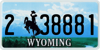 WY license plate 238881