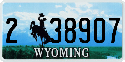 WY license plate 238907