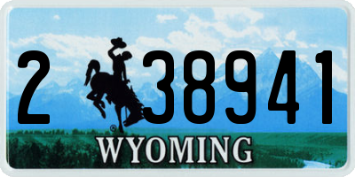 WY license plate 238941