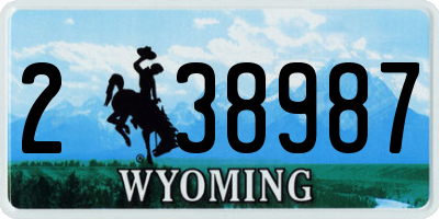 WY license plate 238987