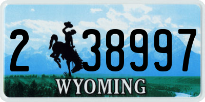 WY license plate 238997