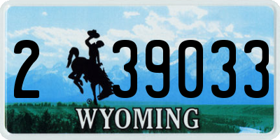 WY license plate 239033
