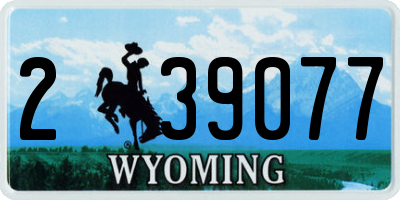 WY license plate 239077