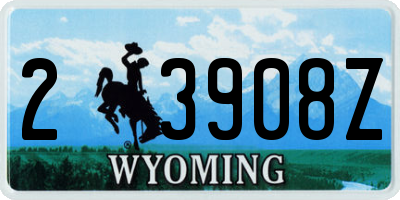 WY license plate 23908Z