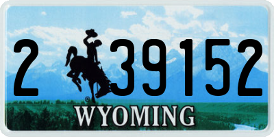 WY license plate 239152